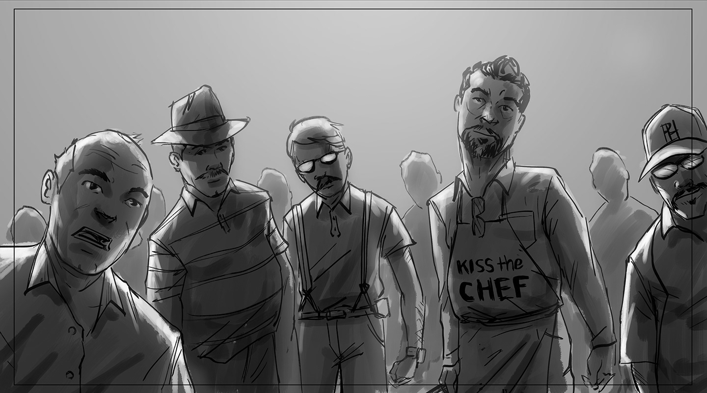 Storyboards for pitching shorts on the Hulu show “Rocketjump the show.”