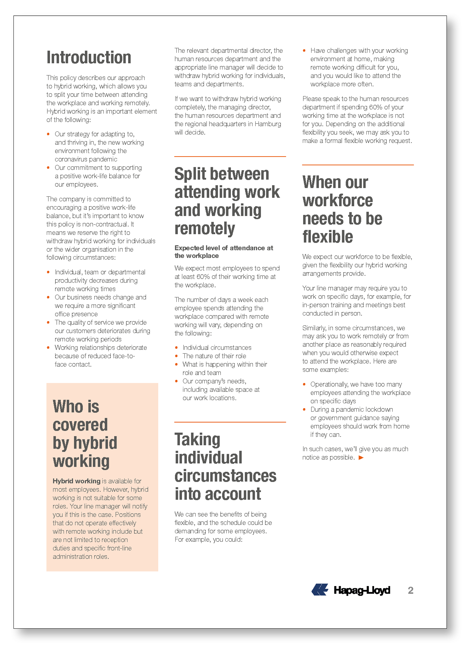 Sample policy doc page