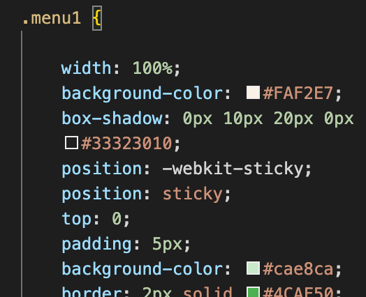 Zoom in CSS code to make the menu stay in place while scrolling