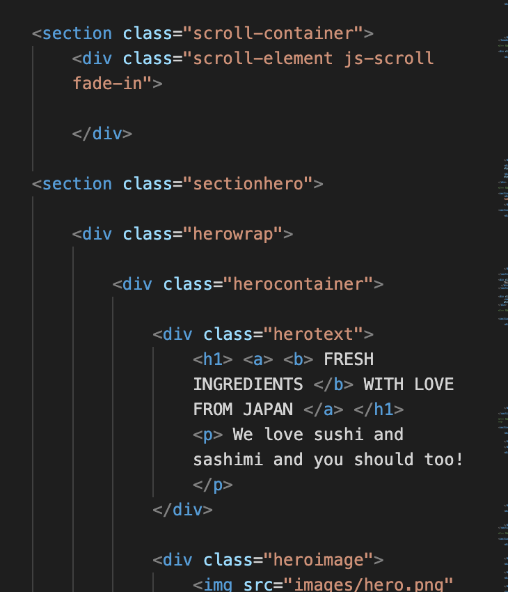 Zoom in HTML code for the home page
