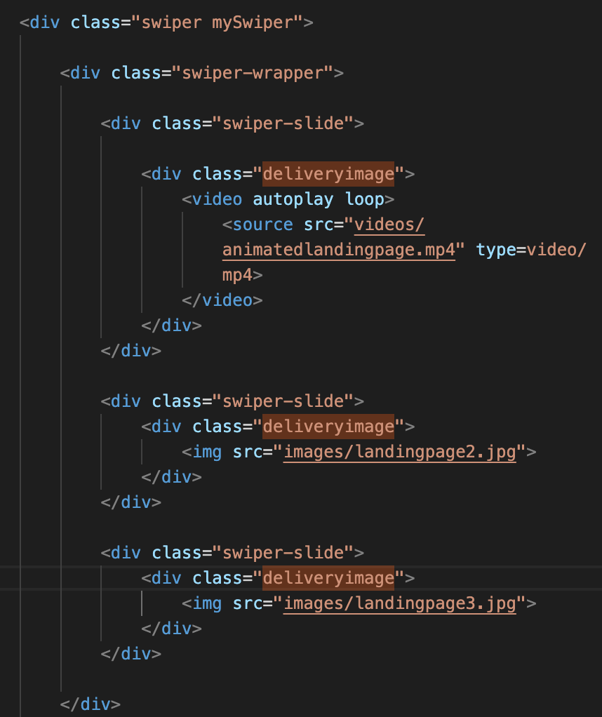 Zoom in HTML code for the landing page