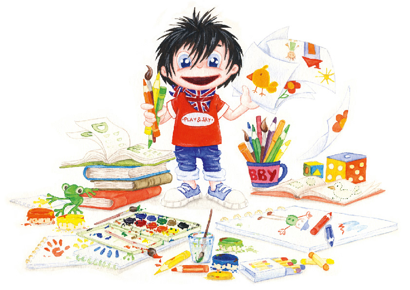 Buchcover-Illustration - "Robby's Activity Book" Play & Say - Verlag für Eingemachtes