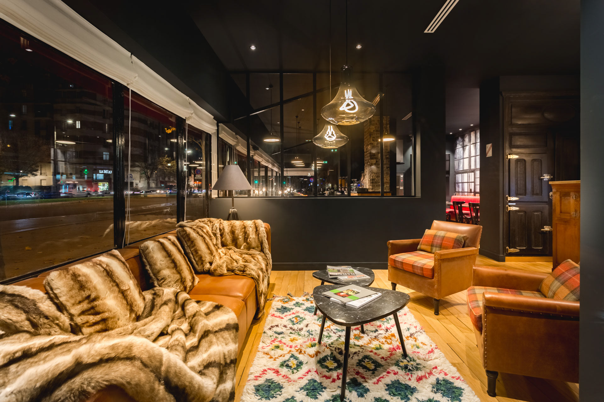 Salon - une vue nocturne