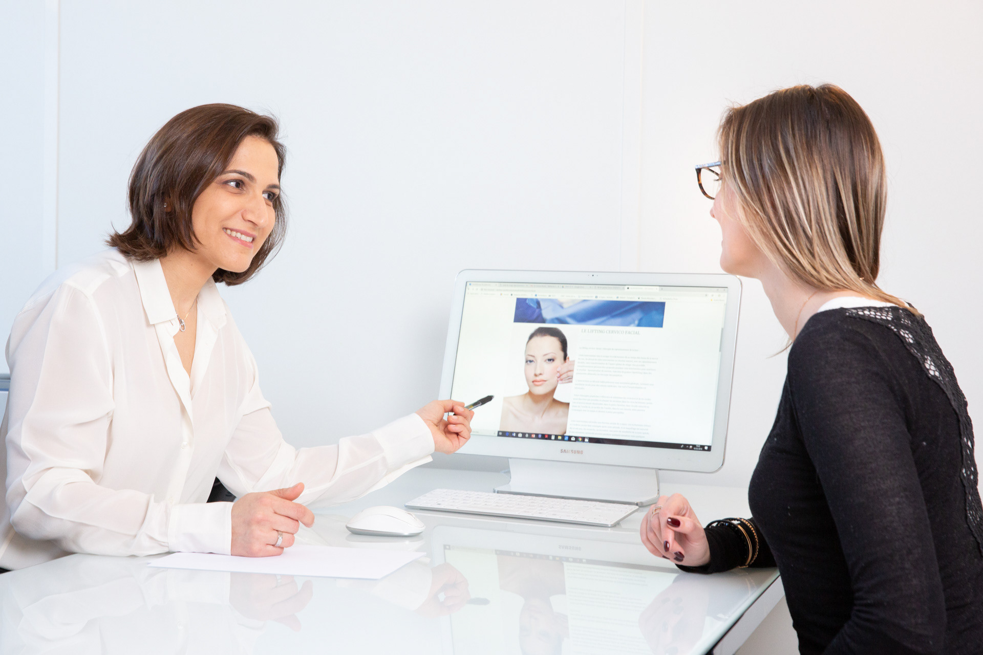 Moment pendant la consultation avec le praticien