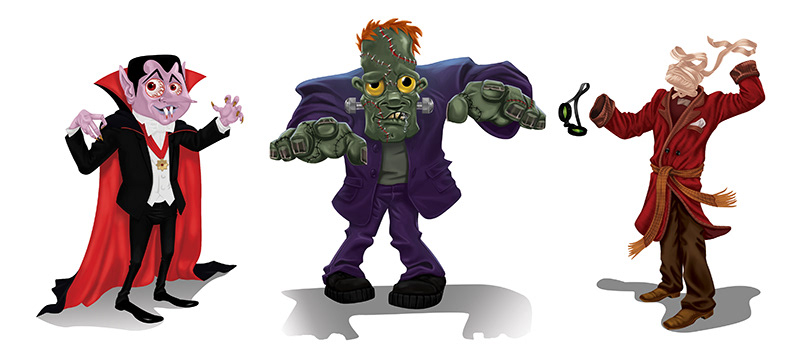 My take on three classic monsters