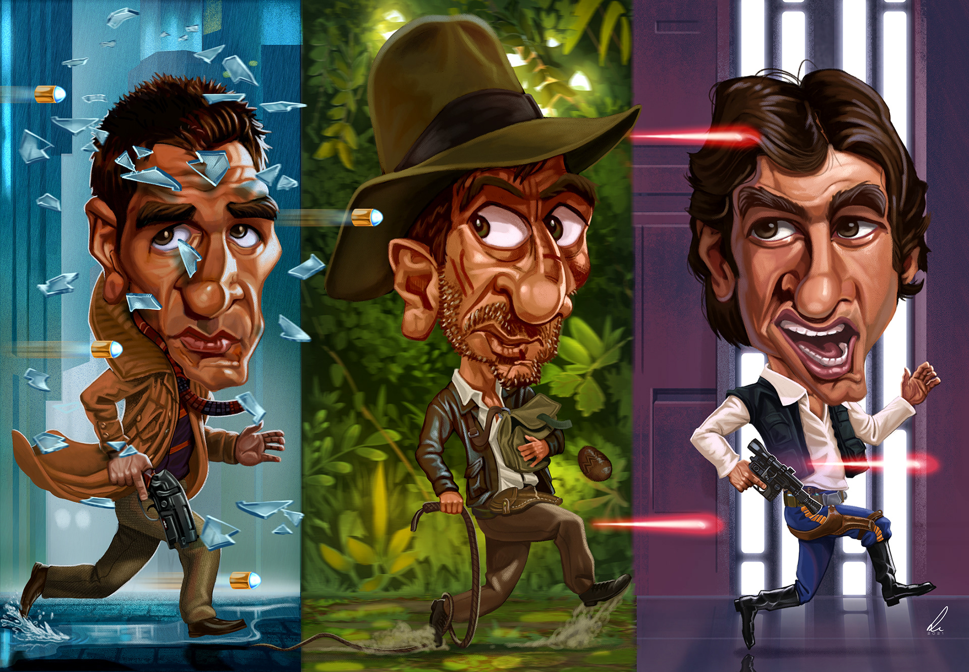 Harrison Ford running away!