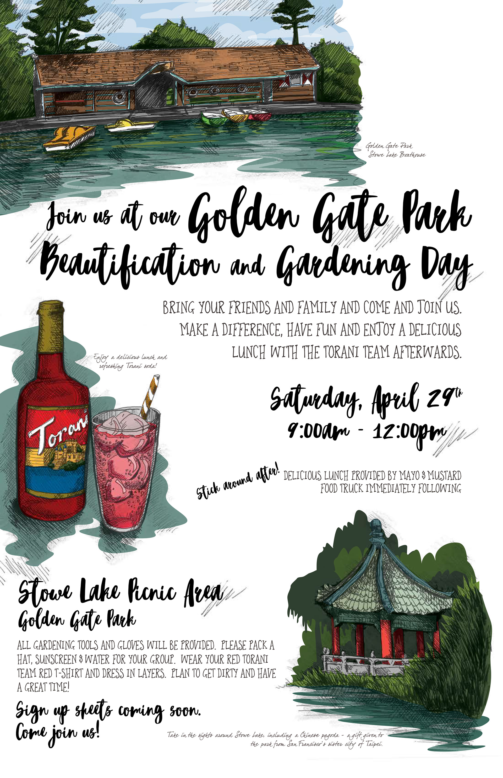 2017 Torani Golden Gate Park Gardening Day Poster