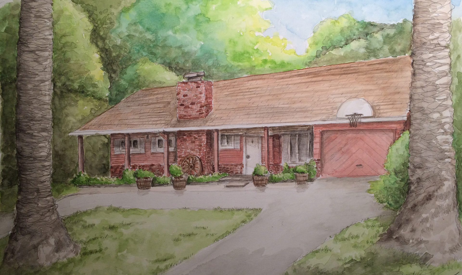 Home custom watercolor