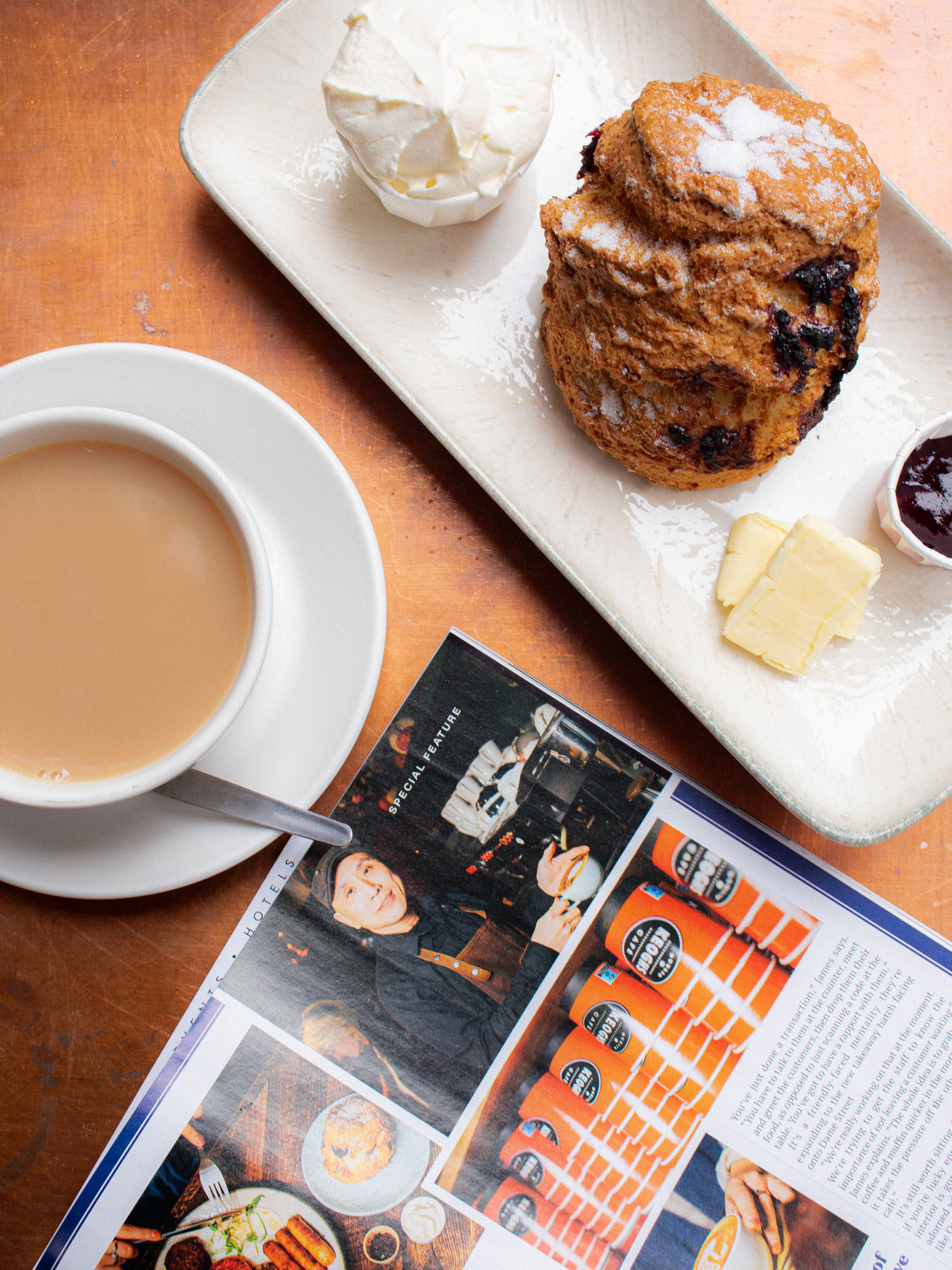 Tea, Scone & News at Keogh's Cafae
