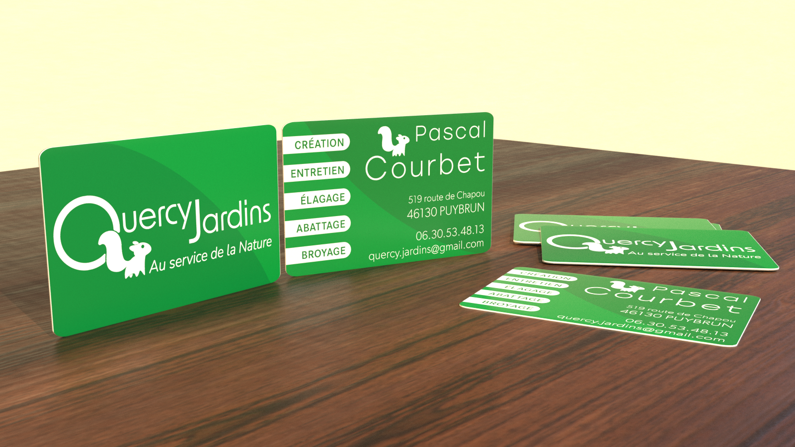 Création de la carte de visite de Quercy Jardins
