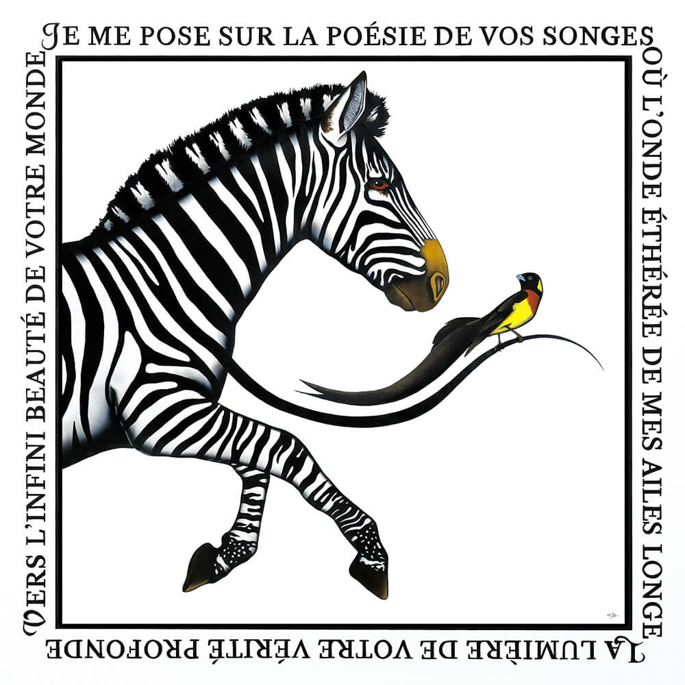 Je me pose sur la poésie de vos songes. Huile sur toile 80x80cm