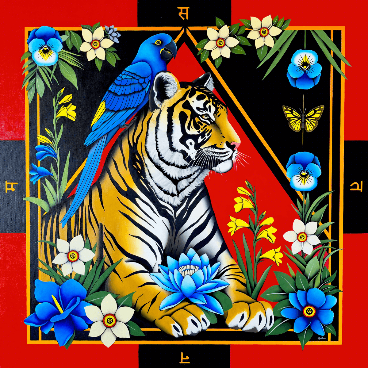 "SATANAMA", huile sur toile 80x80cm