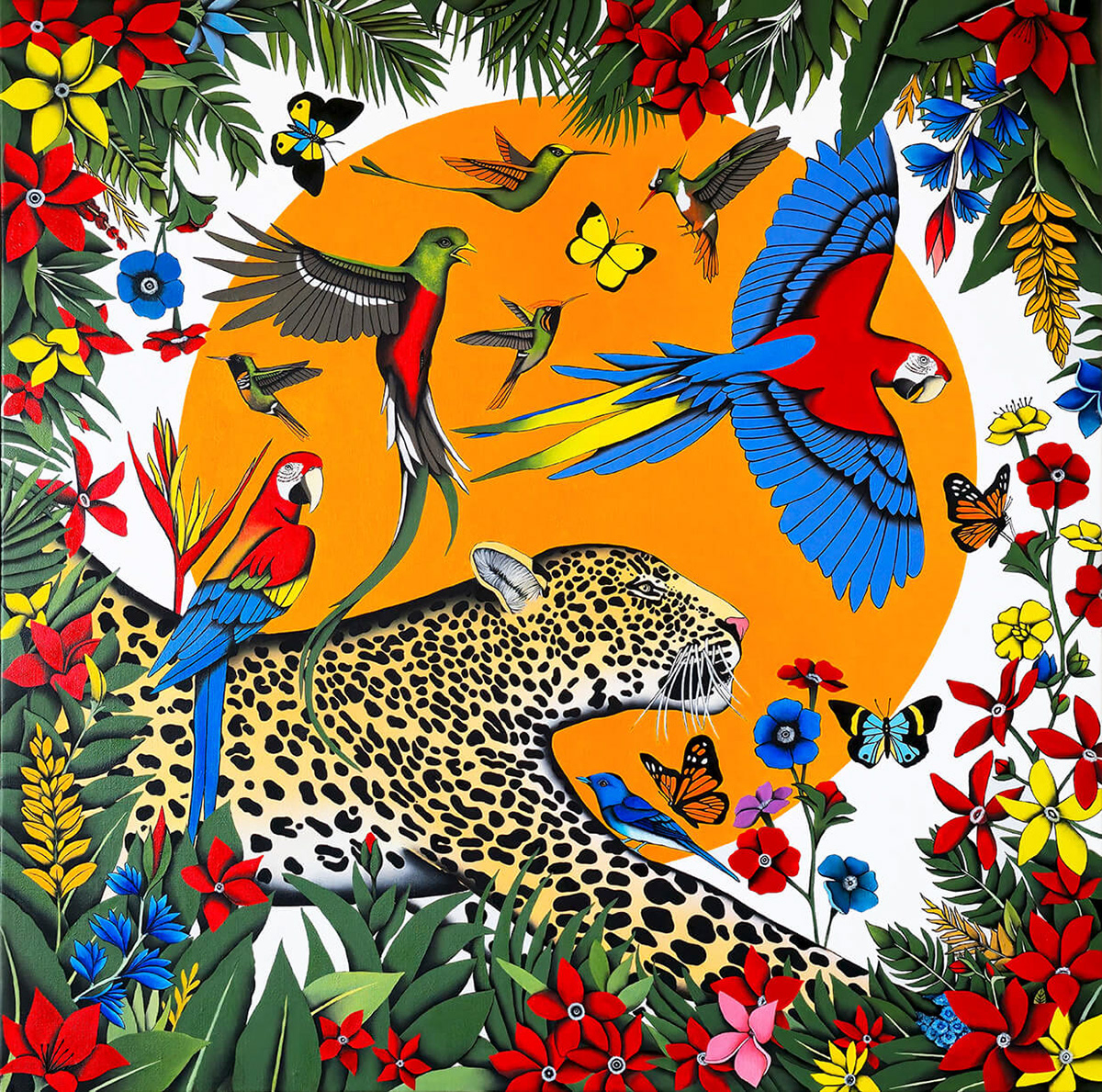 "Mon âme est un paradis", huile sur toile 80x80cm