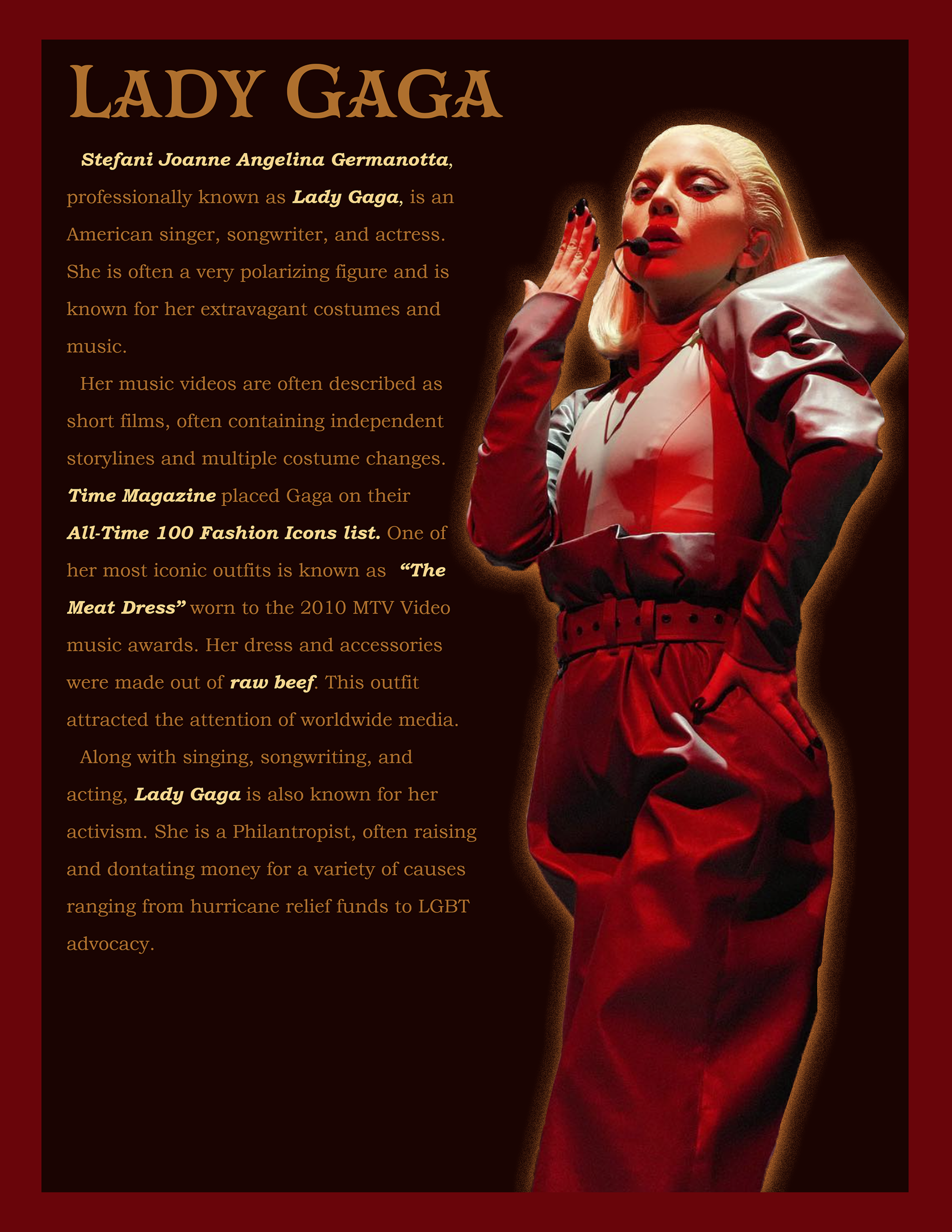 Lady Gaga's summarized Biography.