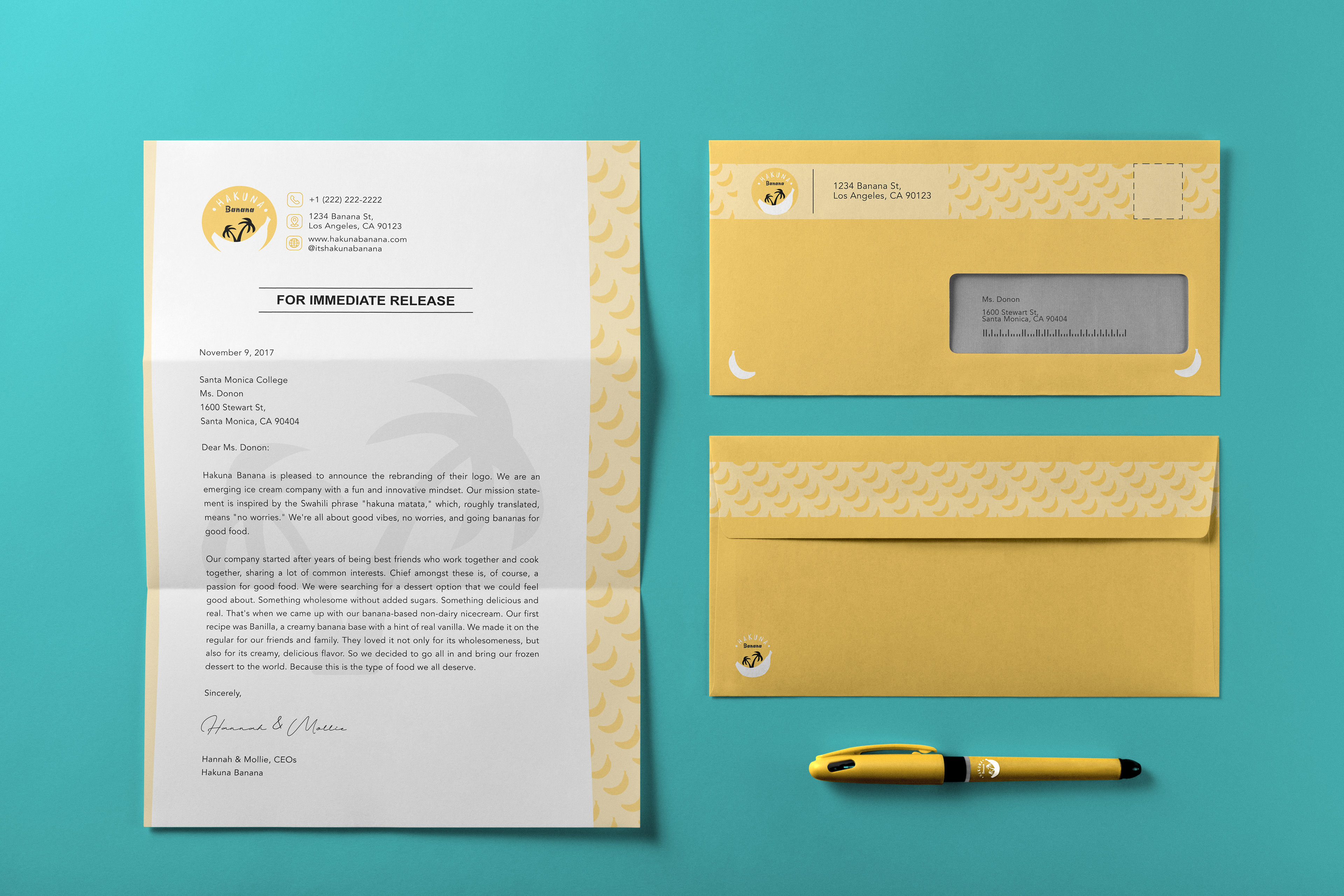 Letterhead & Envelope for an Ice Cream Brand