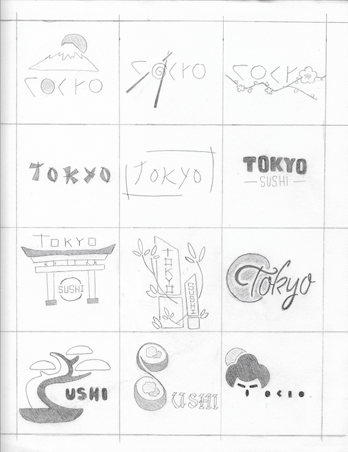 Logo Sketches for a Sushi Restaurant