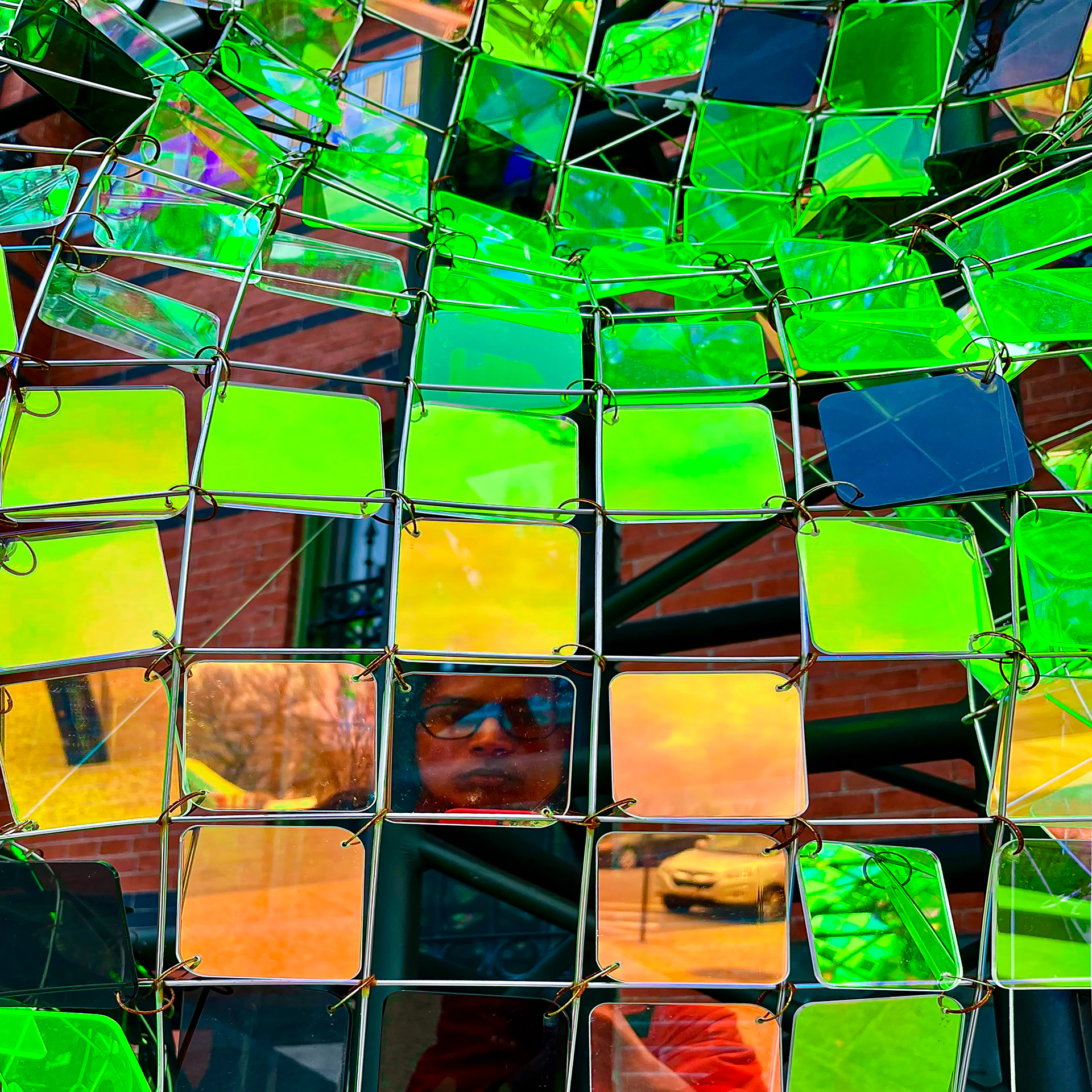 Self-Portrait with Green Patterns