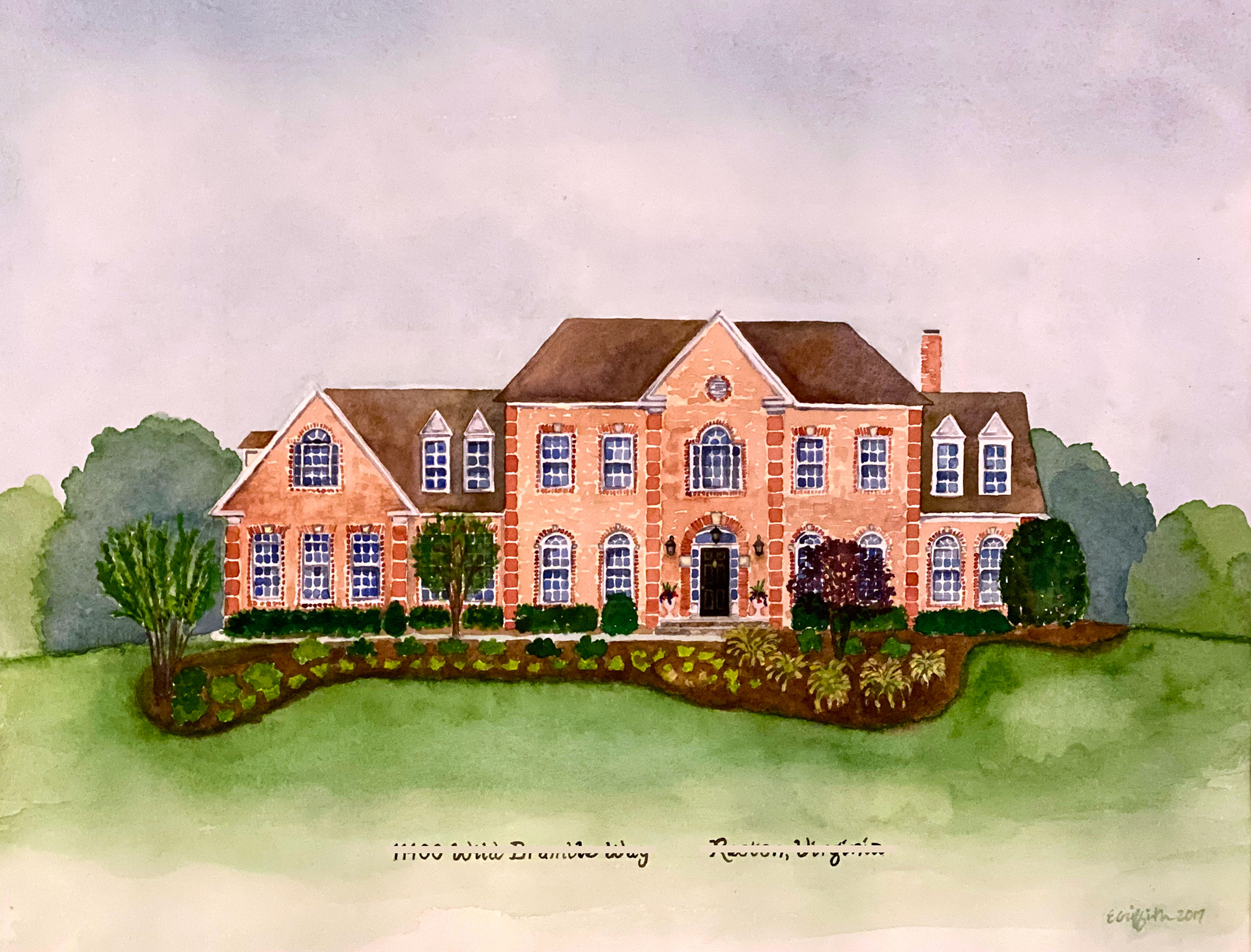 Home portrait 2 - watercolor