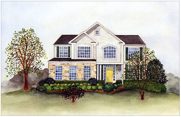 Home portrait 1 - watercolor