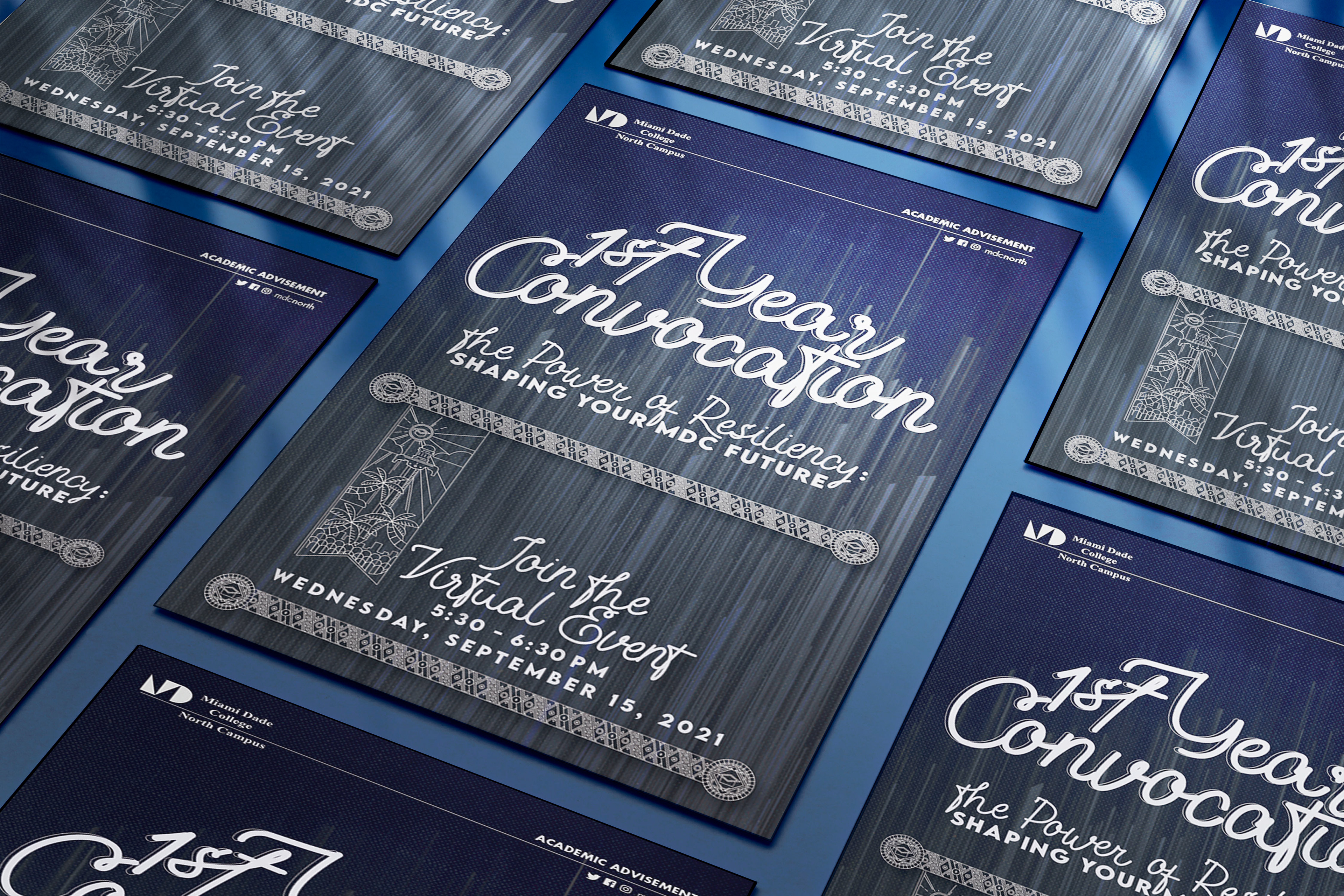 Miami Dade College Event Flyer. Made in Illustrator / mocked up in Photoshop