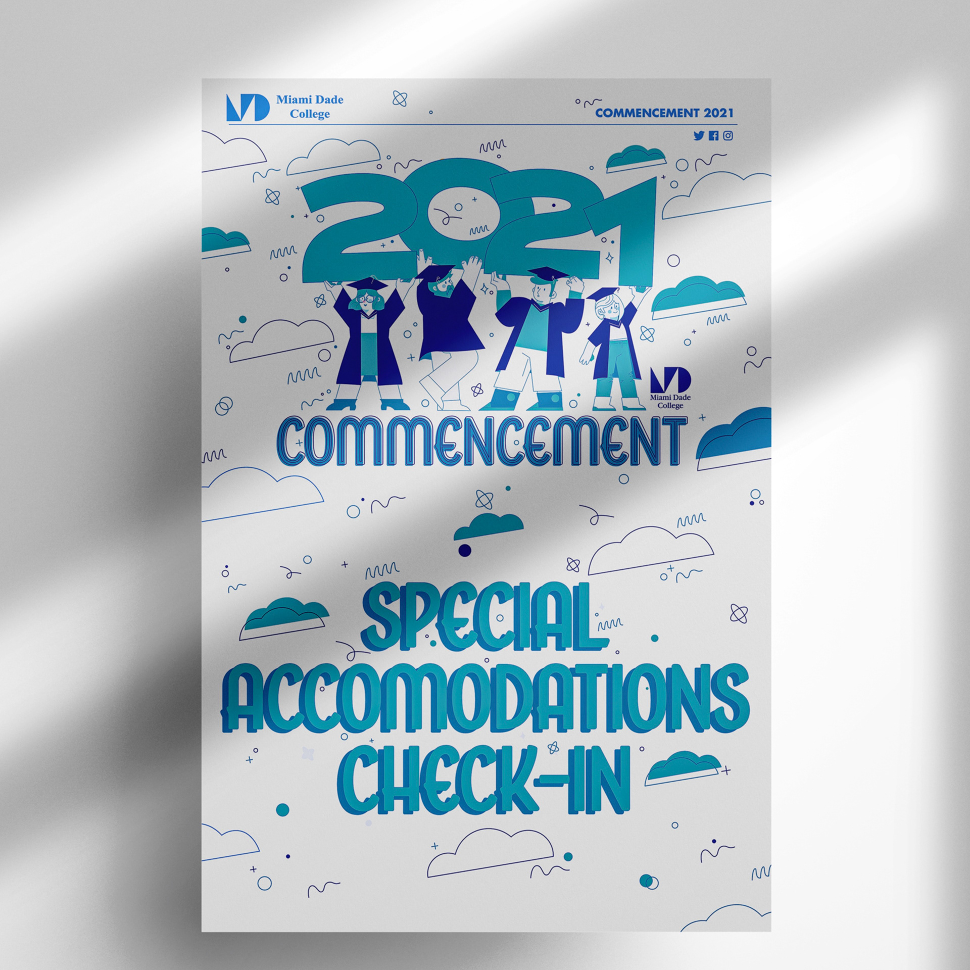 Miami Dade College Event Poster. Made in Illustrator / mocked up in Photoshop