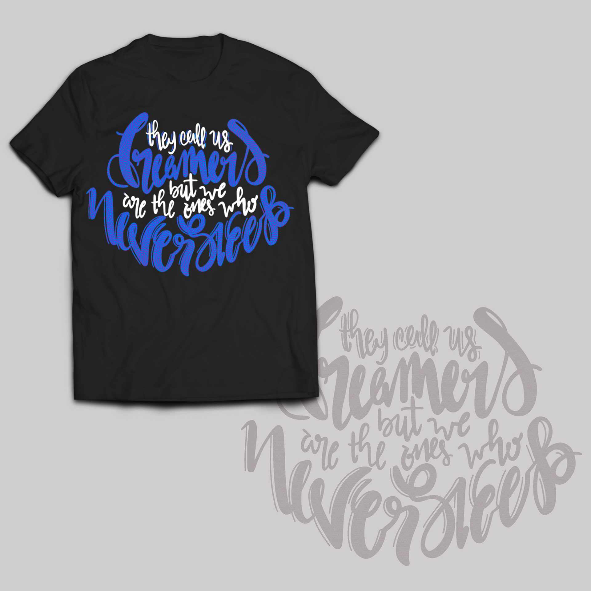 “They call us dreamers, but we’re the one’s who never sleep “ . Made and Mocked up on Procreate