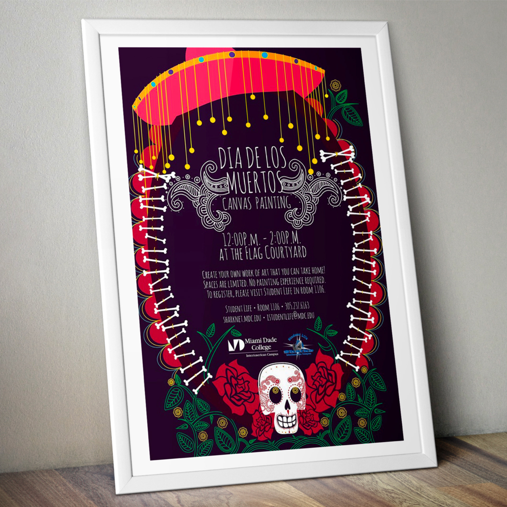 Miami Dade College Event Poster. Made in Illustrator / mocked up in Photoshop