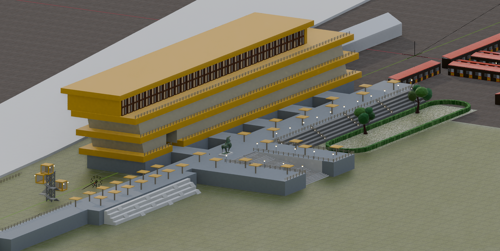 Vue de haut de l'hippodrome