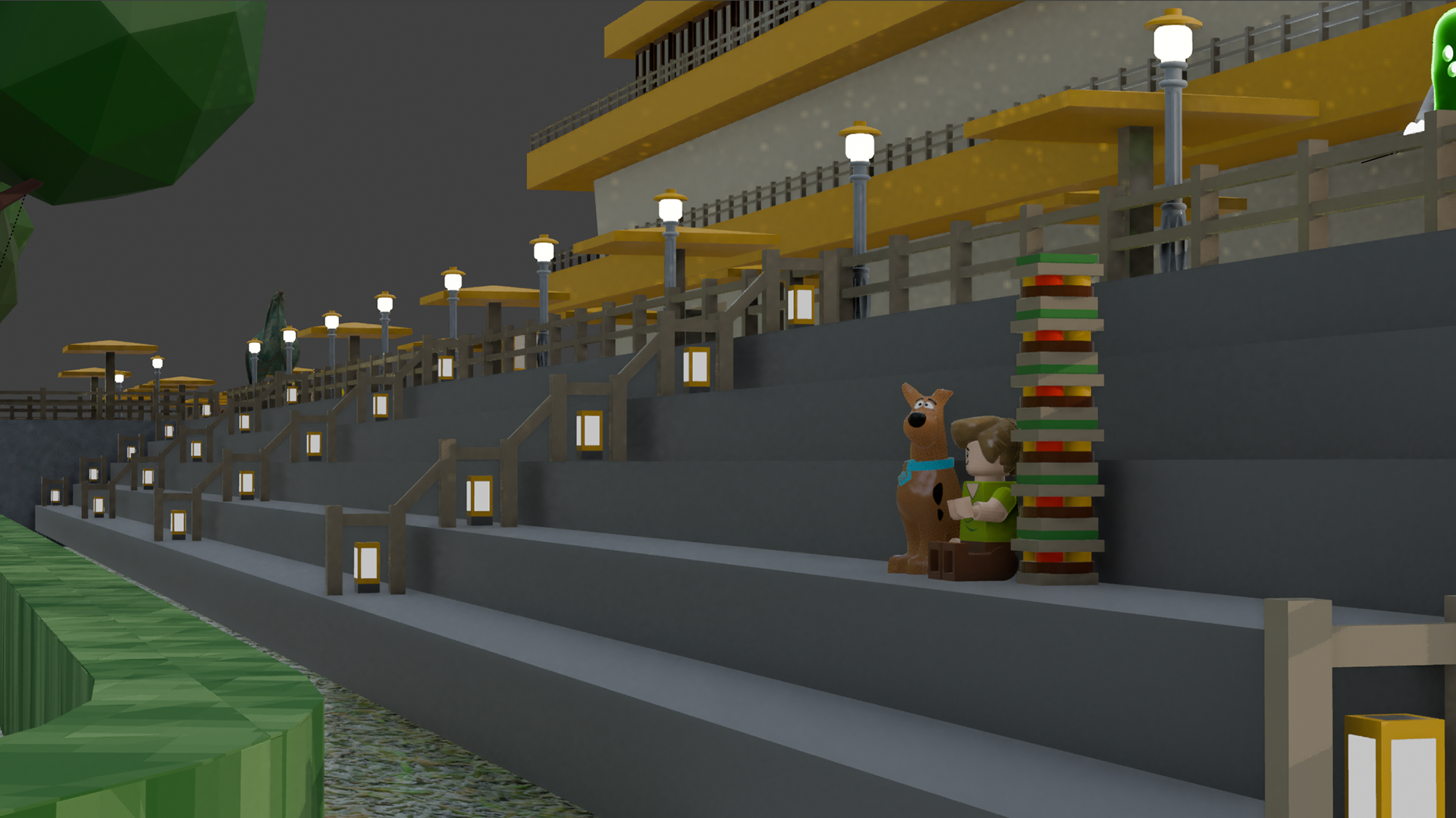 Scène sur les escaliers