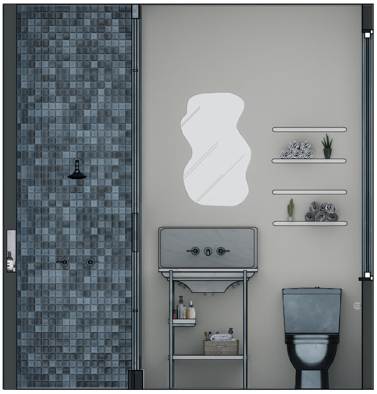 south bathroom elevation