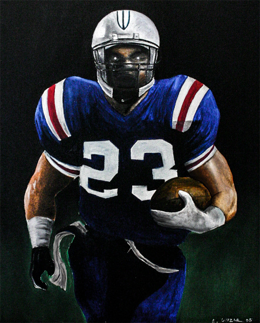 Aubrey Haynes-Running Back oil on canvas 16x20