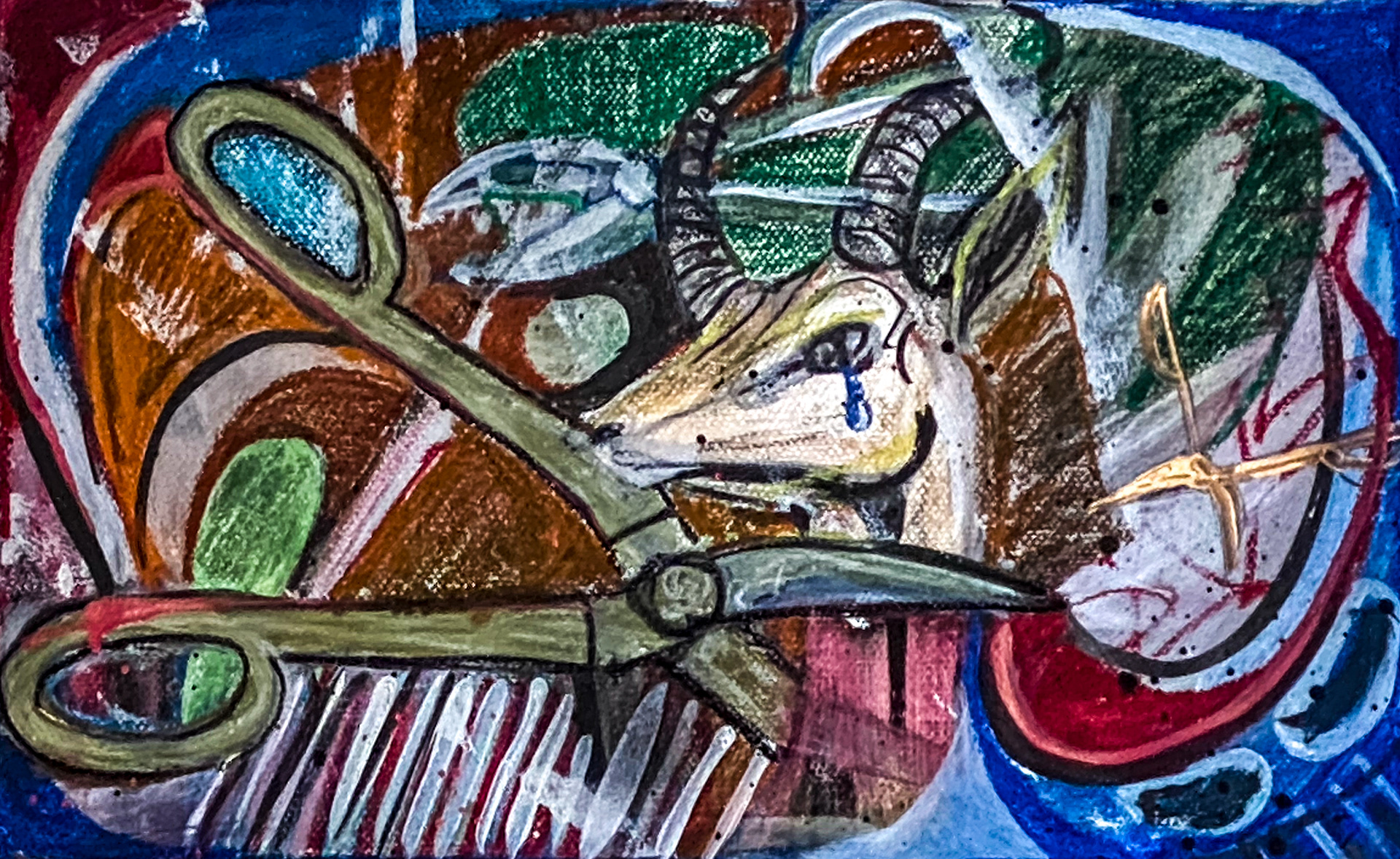 Oil pastels on Canson grey paper 12x8