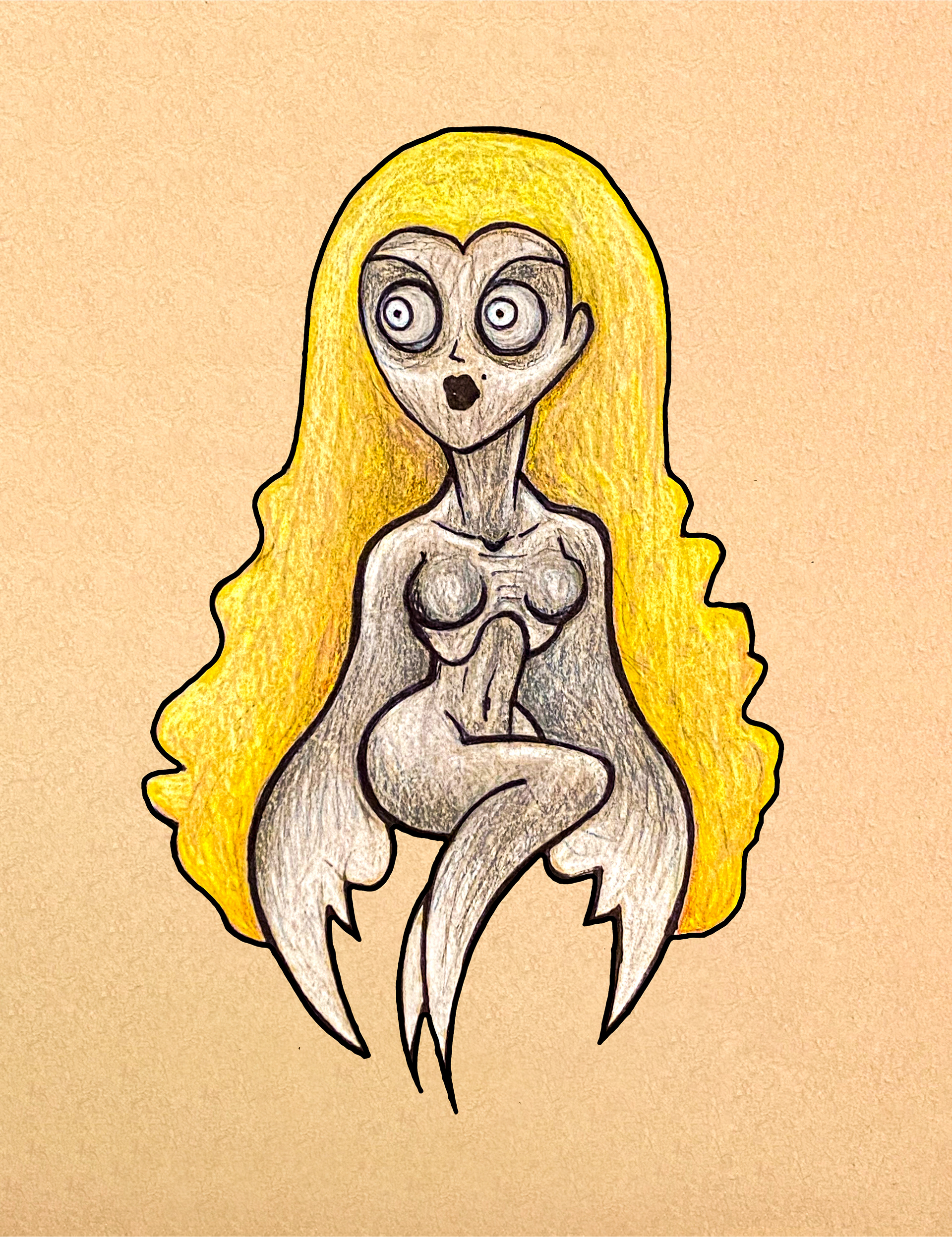Prisma colored pencil on Strathmore toned tan paper 8.5x11