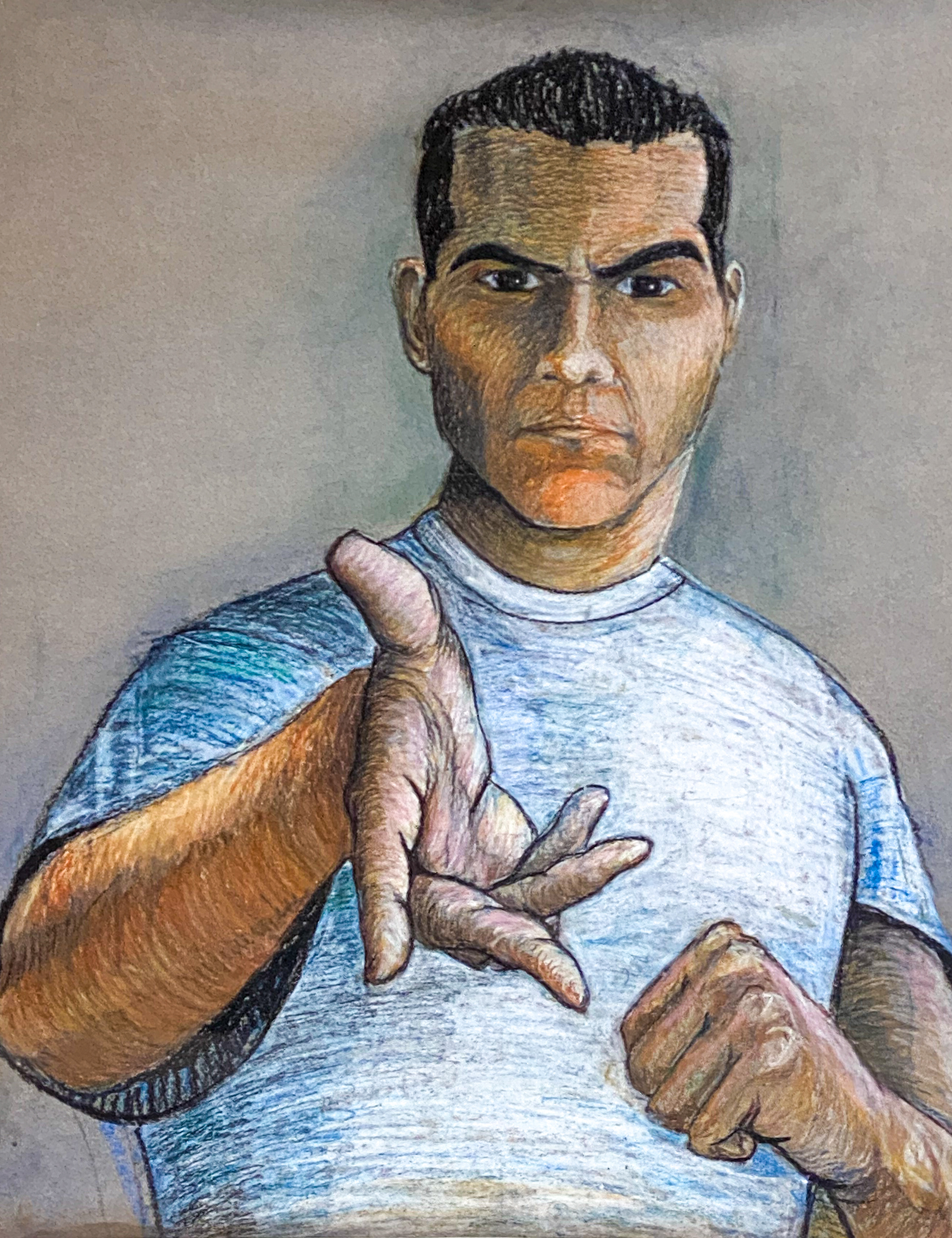 Oil pastels on Canson grey paper 18x20