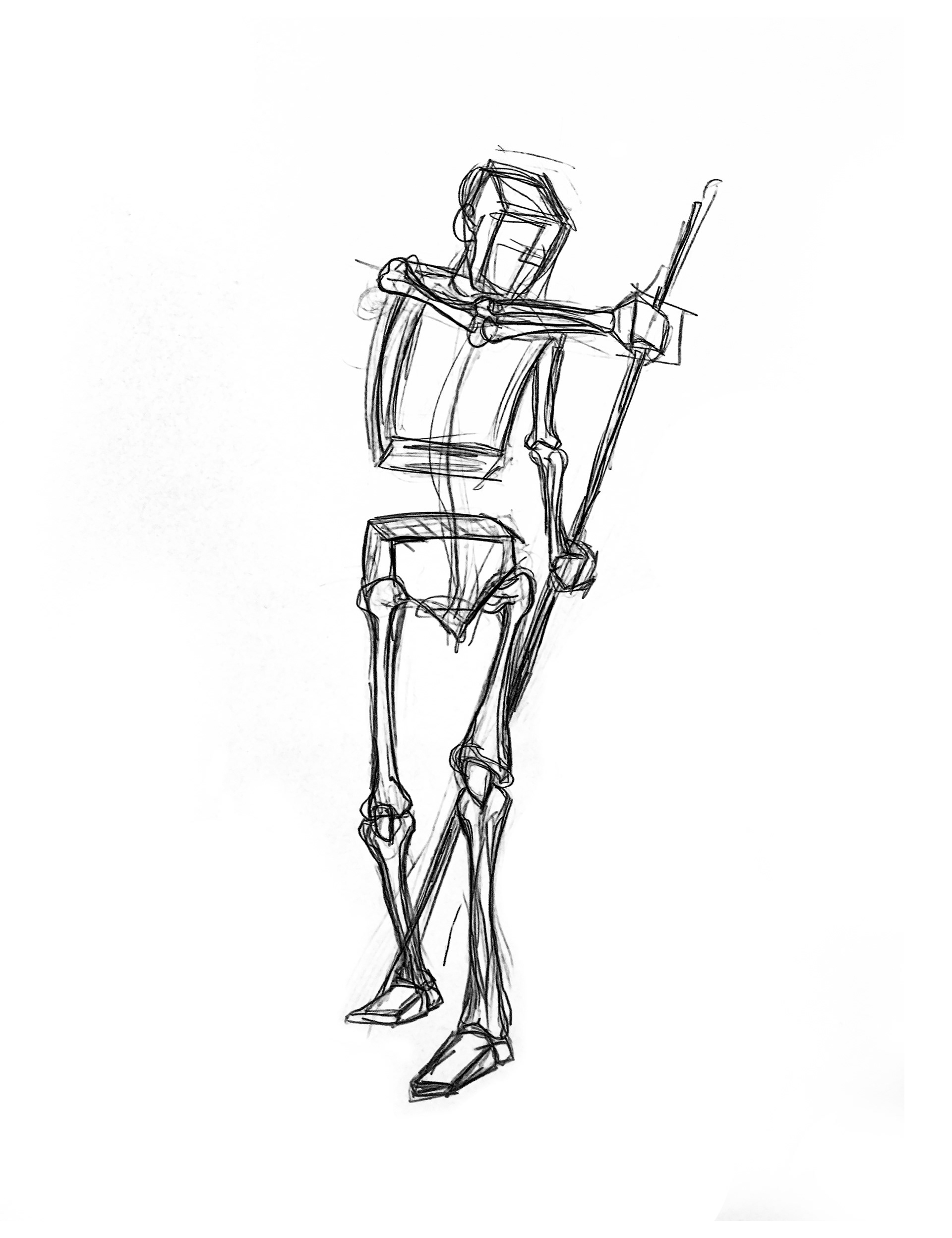 Simplified forms-body in motion charcoal 12x16