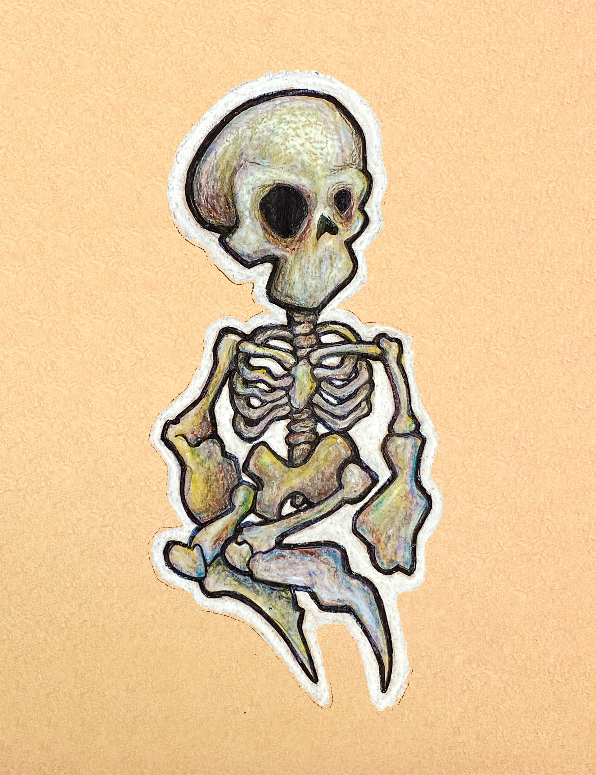 China Marker on Strathmore toned tan paper 8.5x11