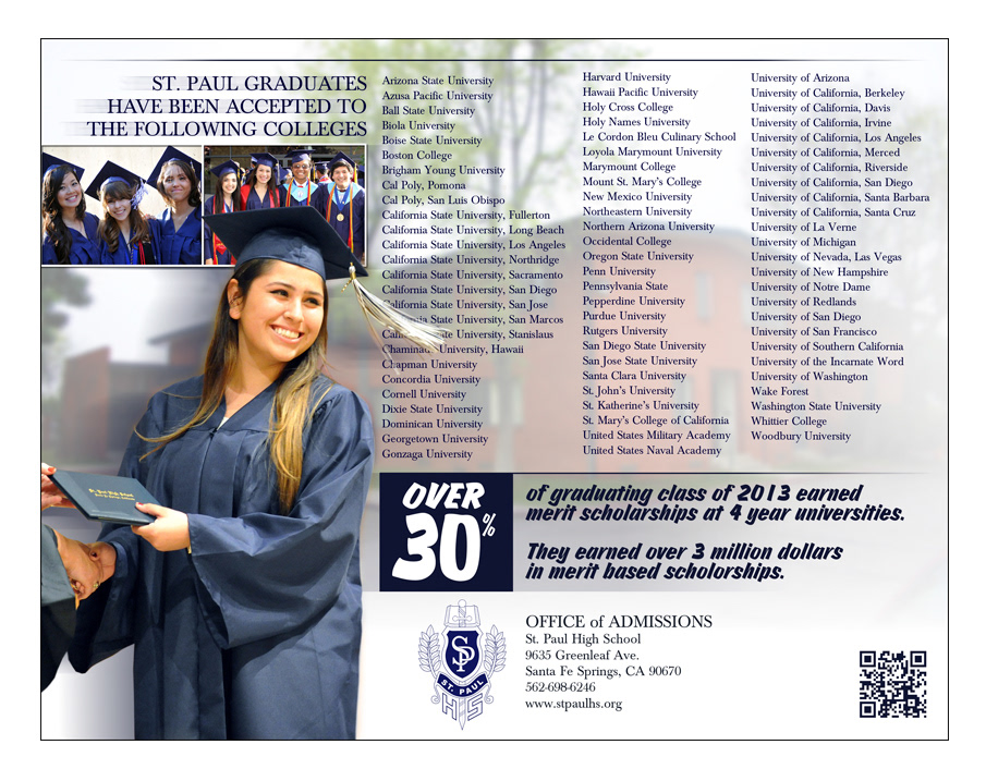 School Brochure_back cover: Photoshop & InDesign