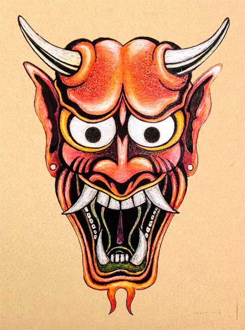 China Marker on Strathmore toned tan paper 8.5x11