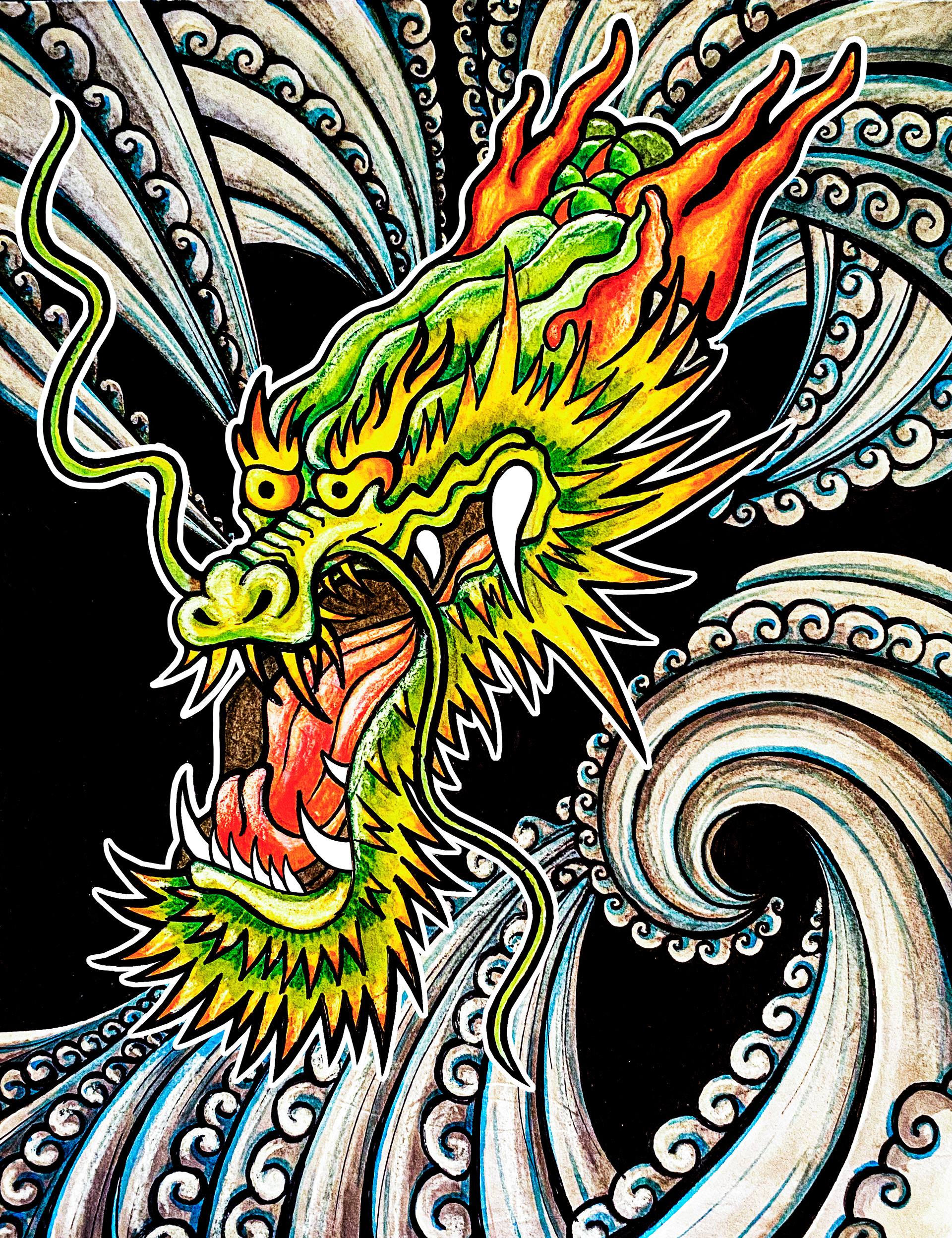 Prisma marker on drawing paper 9x12