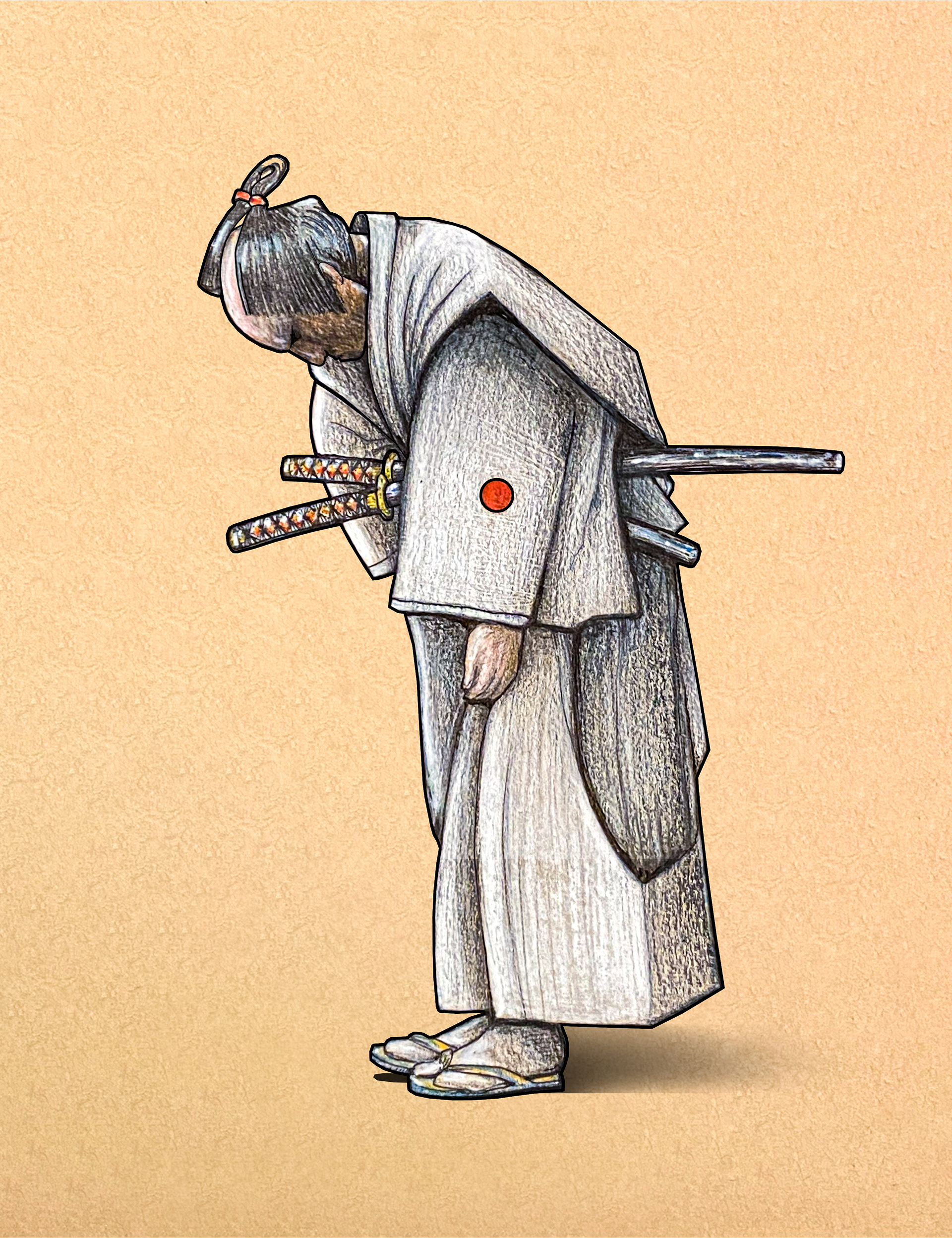 China Marker on Strathmore toned tan paper 8.5x11