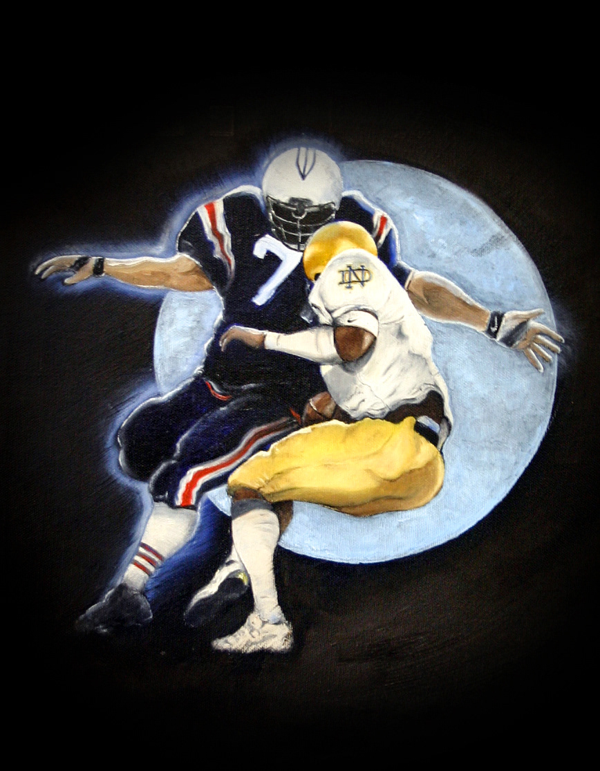 St. Paul vs Notre Dame oil on canvas 16x20