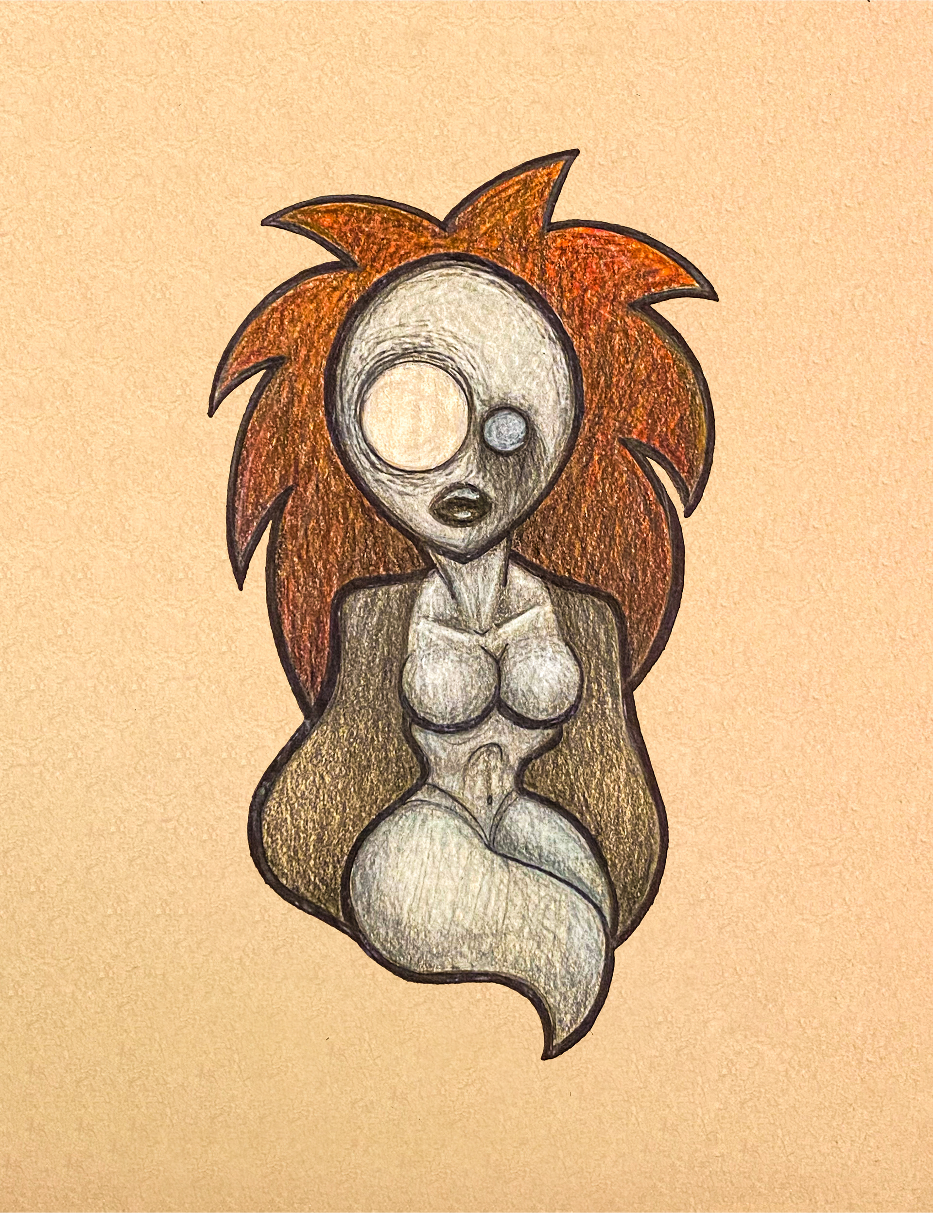 Prisma colored pencil on Strathmore toned tan paper 8.5x11