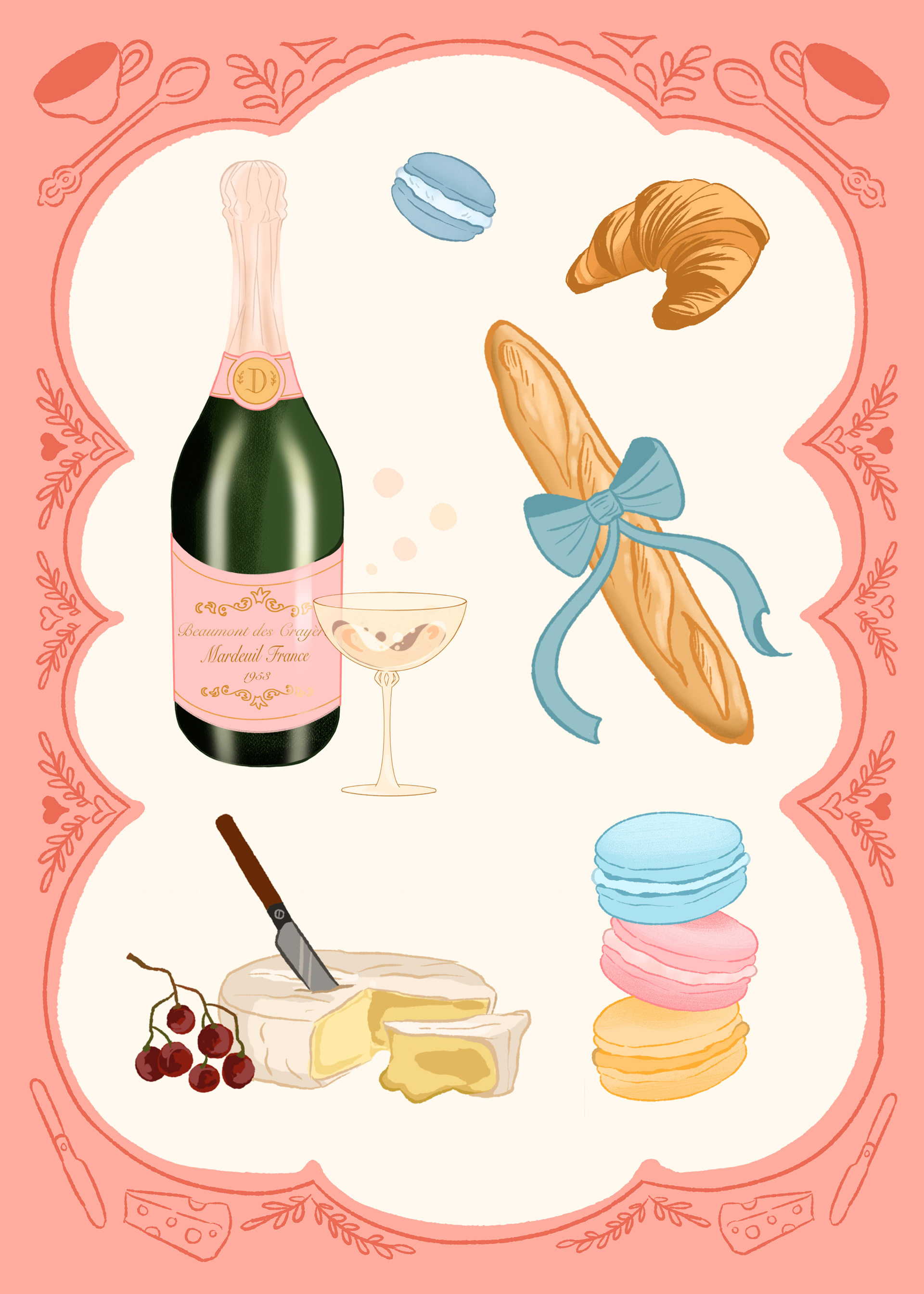 Sticker Sheet Design for The Secret Paris Ingredient, by M.H. Cali