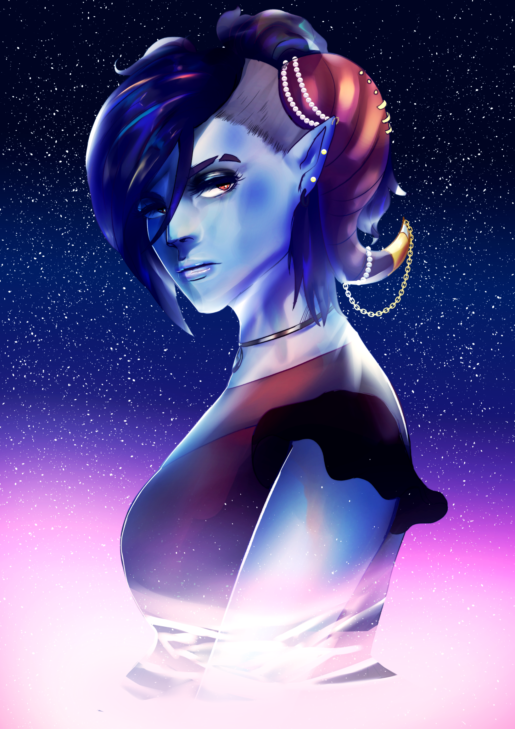 Illustration of @strawbwiitch DND OC Eracia