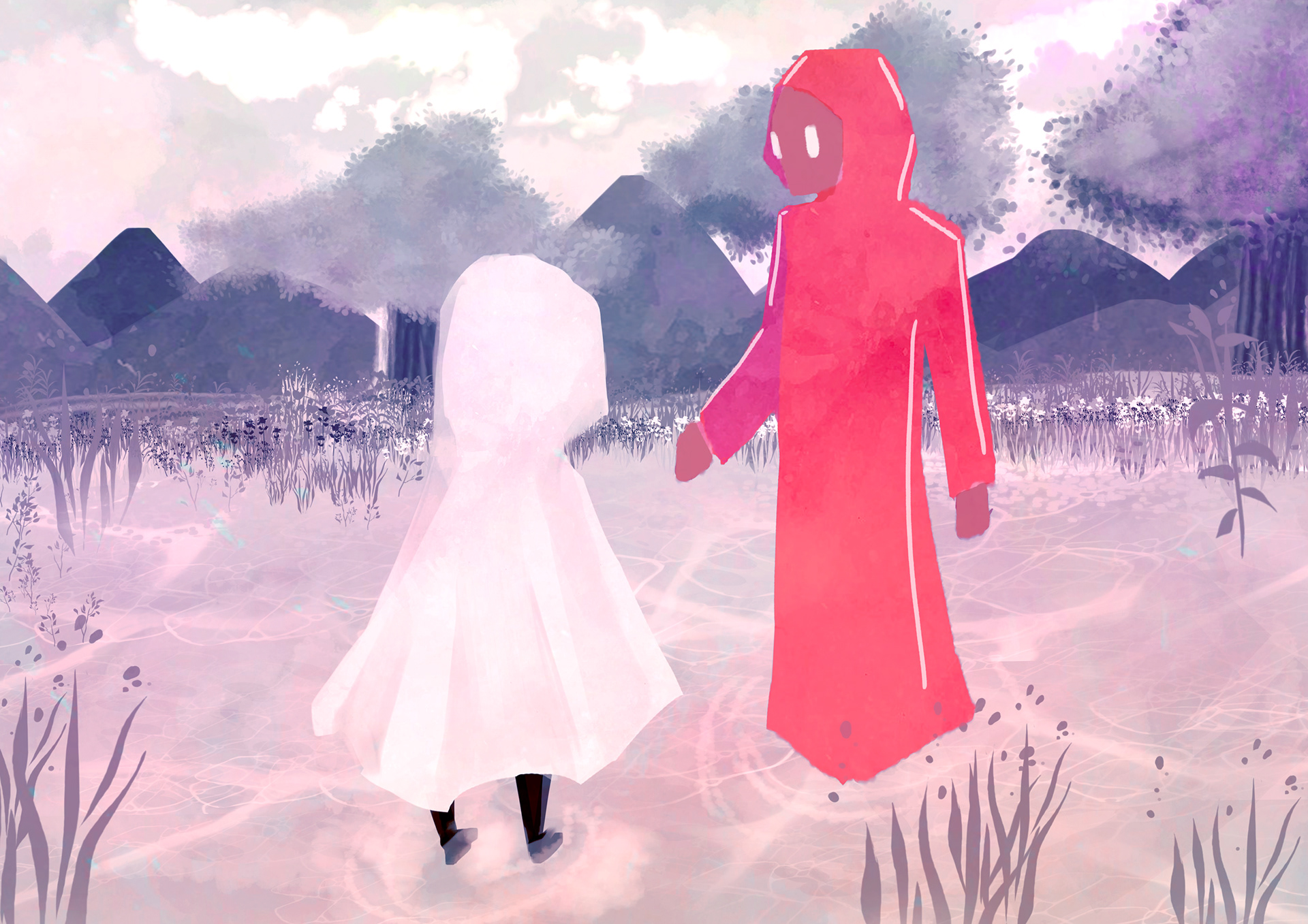 The lack of color as a result of the character in need losing their "spark"
