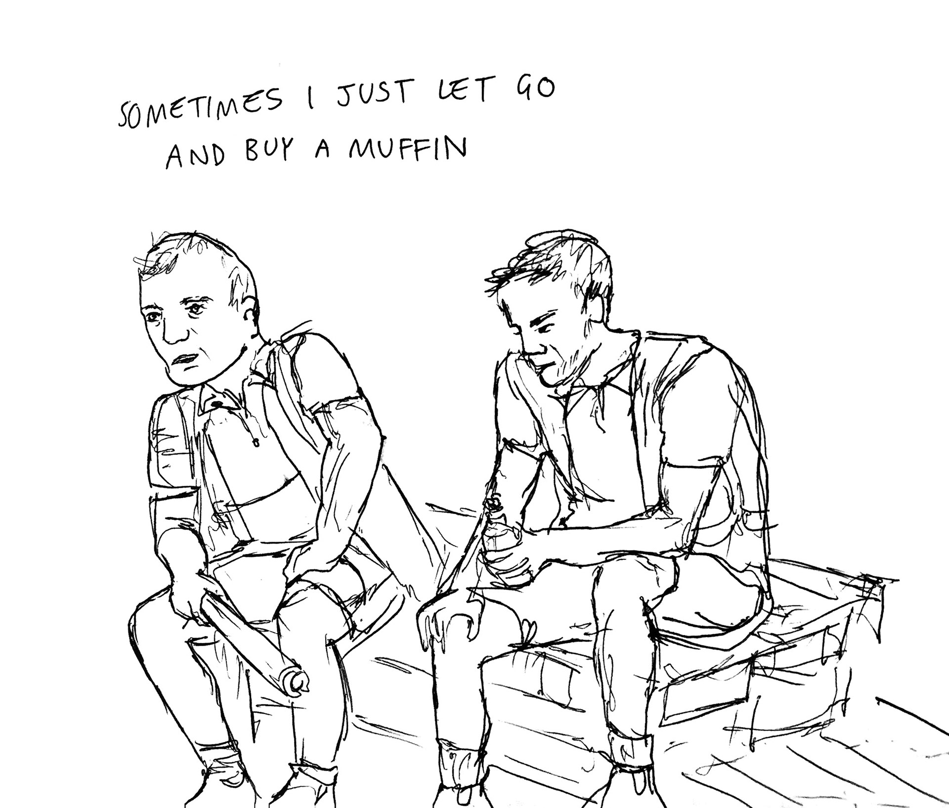 Muffin (2018), pen on paper, 6 x 8"