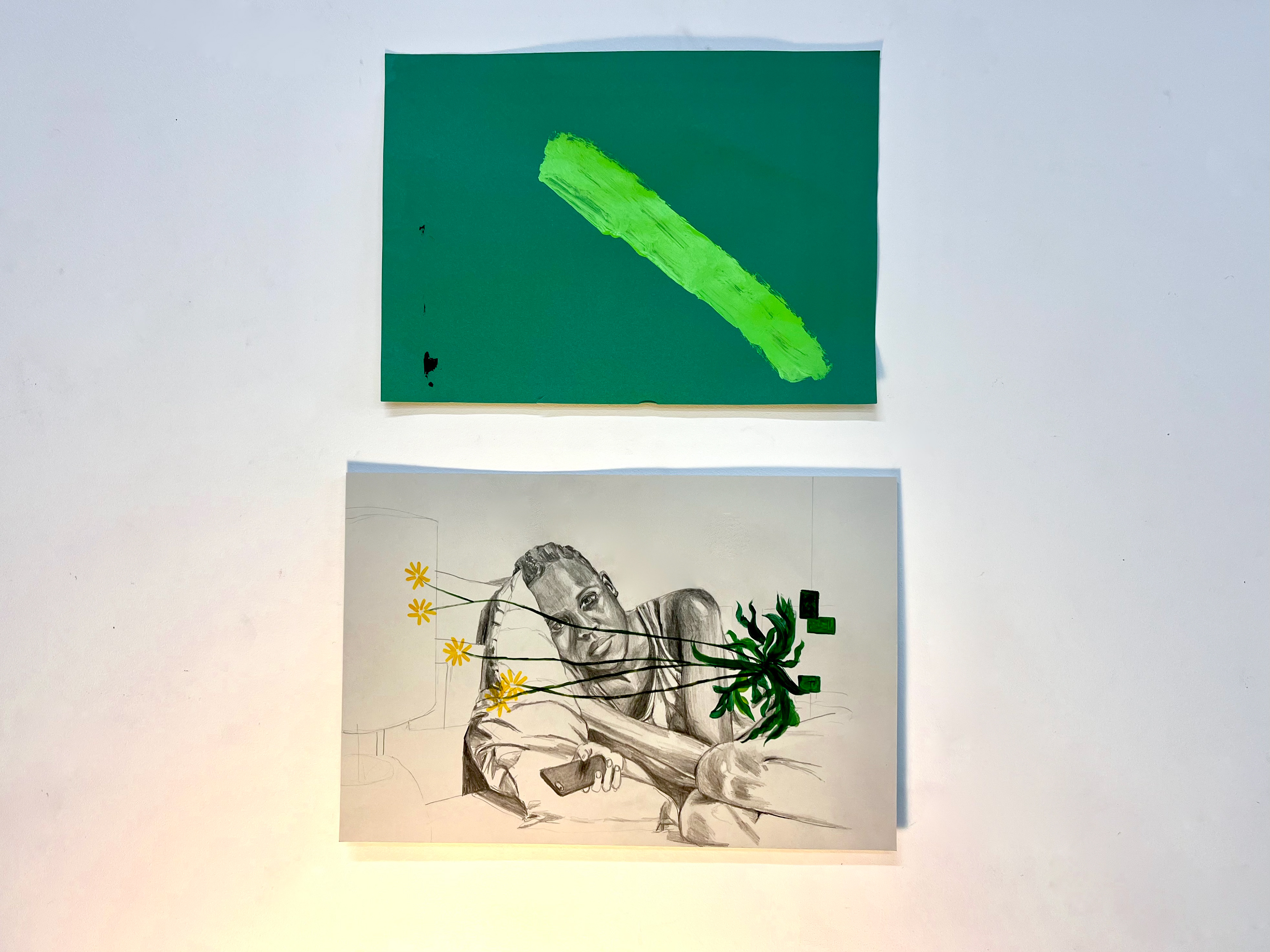 Pavement - acrylic and pencil on paper - Top piece $30, bottom piece $80, both $100