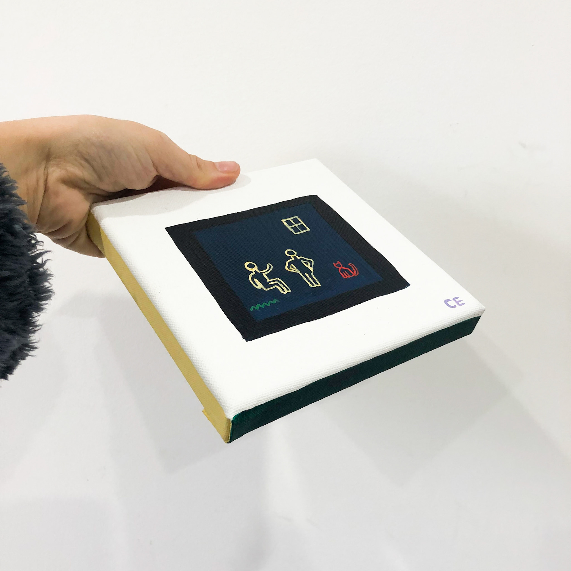 TV (2022), acrylic on canvas, 8 x 8 "