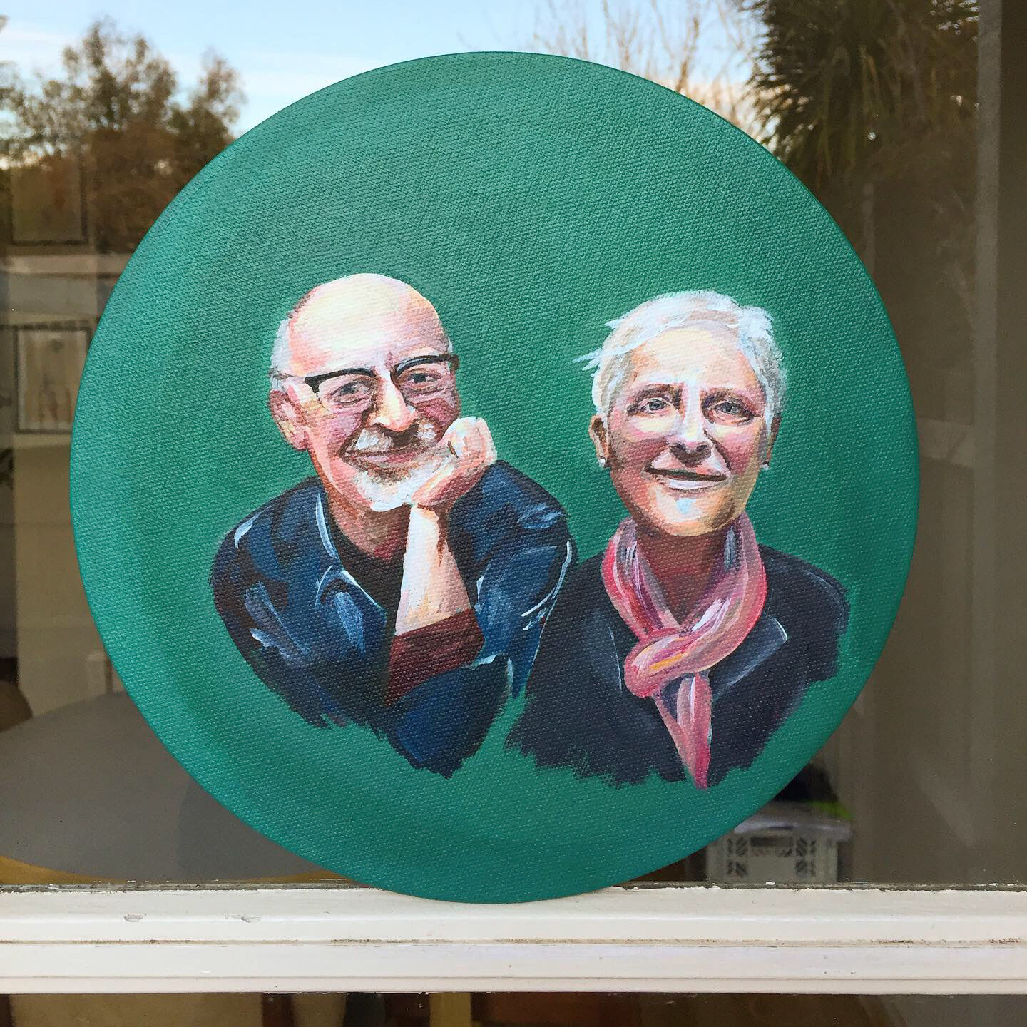 Mum & Dad (2020), acrylic on canvas, 10"