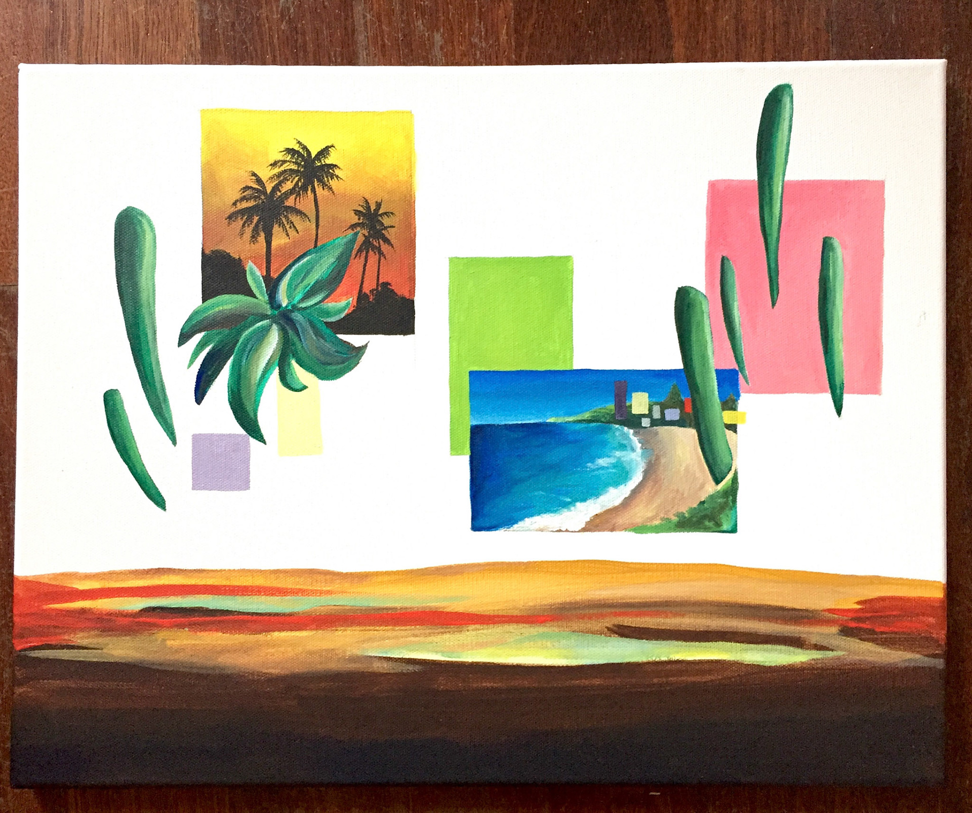 Vacation (2020), Acrylic on canvas, 11 x 14 "